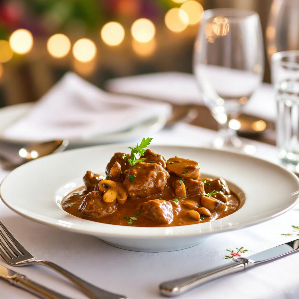 Lammragout mit Pilzen